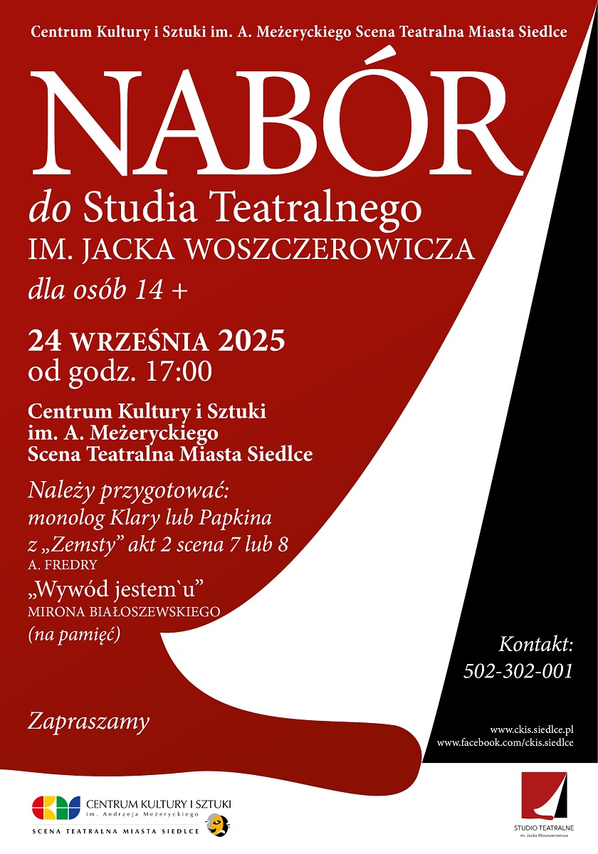 Nabór do Studia Teatralnego im. J. Woszczerowicza