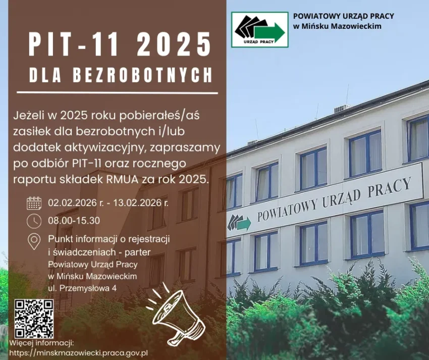 Odbiór PIT-11 za rok 2025 dla osób bezrobotnych