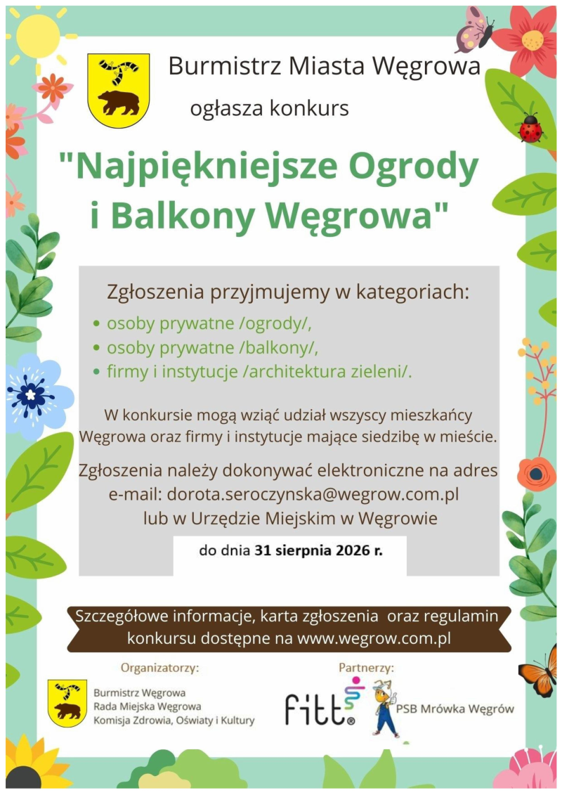 Konkurs "Najpiękniejsze Ogrody i Balkony Węgrowa"