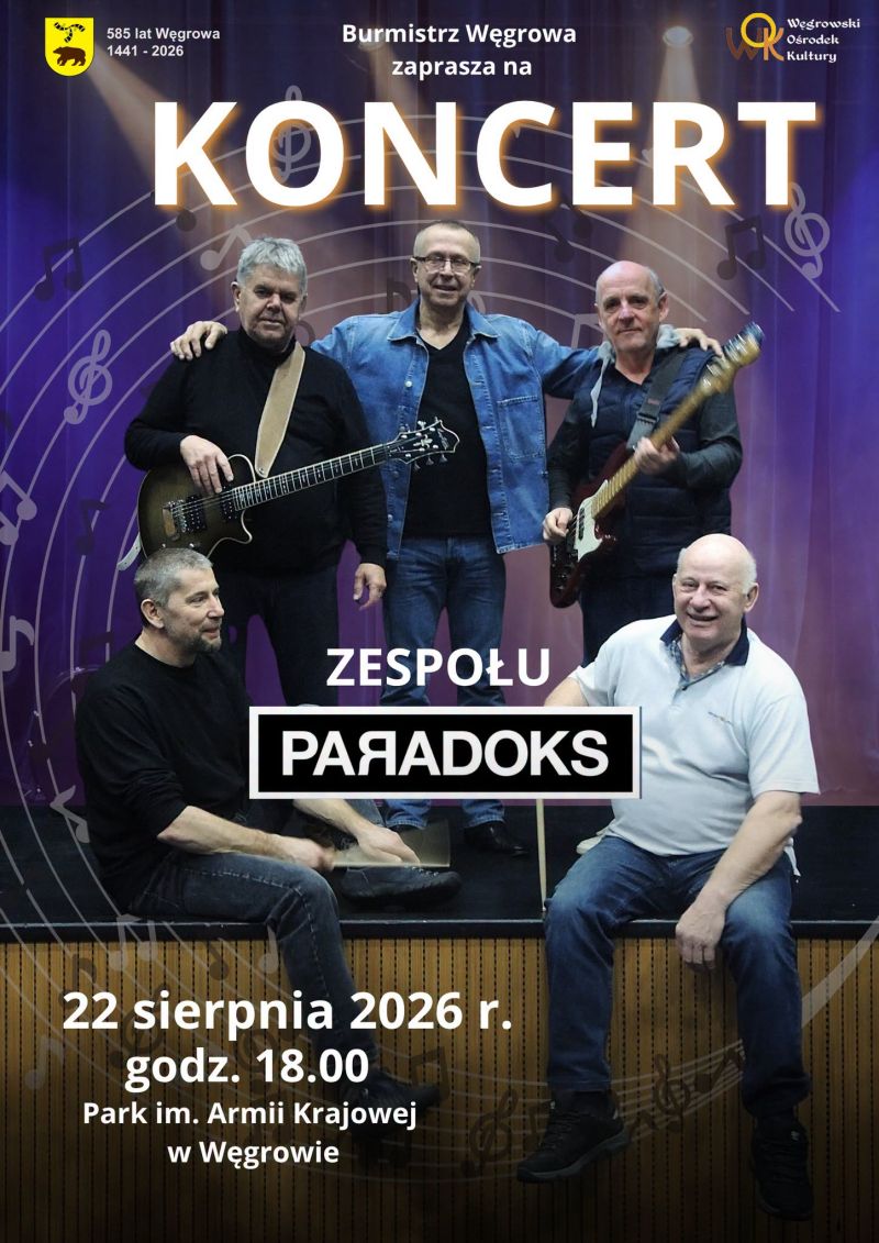 Koncert zespołu Paradoks w Węgrowie